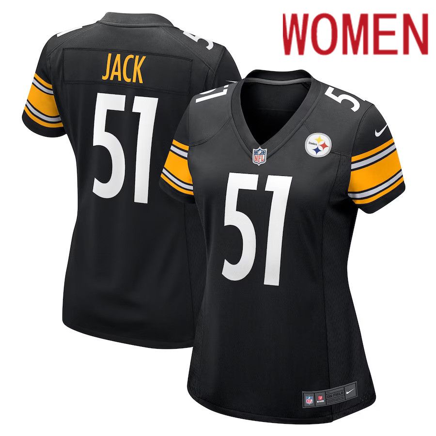 Women Pittsburgh Steelers 51 Myles Jack Nike Black Game Player NFL Jersey